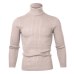 2019 High Quality Warm Turtleneck Sweater Men Fashion Solid Knitted Mens Sweaters Casual Slim Pullover Male Double Collar Tops