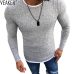 2019 Men's Autumn Sexy Skinny Sweater Solid Knitted Pullover thin sweaters O-Neck Slim Fit Sweater Pullovers Plus Size S-5XL