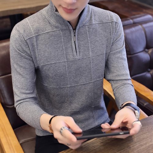 2019 Men's Sweaters Autumn Winter Warm Cashmere Wool Zipper Pullover Sweaters Man Casual Knitwear Plus Size M-XXXL