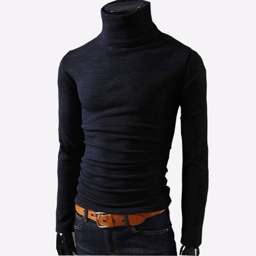 2019 New Autumn Mens Sweaters Casual Male turtleneck Man's Black Solid Knitwear Slim Fit Brand Clothing Sweater