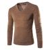 2019 New Cotton Sweater Men Long Sleeve Pullover  Outwear Man V-Neck sweaters Tops slim Solid Fit Knitting Clothing 7 Colors