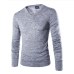 2019 New Cotton Sweater Men Long Sleeve Pullover  Outwear Man V-Neck sweaters Tops slim Solid Fit Knitting Clothing 7 Colors