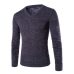 2019 New Cotton Sweater Men Long Sleeve Pullover  Outwear Man V-Neck sweaters Tops slim Solid Fit Knitting Clothing 7 Colors