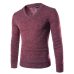 2019 New Cotton Sweater Men Long Sleeve Pullover  Outwear Man V-Neck sweaters Tops slim Solid Fit Knitting Clothing 7 Colors