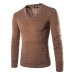 2019 New Cotton Sweater Men Long Sleeve Pullover  Outwear Man V-Neck sweaters Tops slim Solid Fit Knitting Clothing 7 Colors