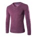 2019 New Cotton Sweater Men Long Sleeve Pullover  Outwear Man V-Neck sweaters Tops slim Solid Fit Knitting Clothing 7 Colors