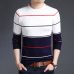 2019 New Fashion Brand Sweater Mens Pullover Striped Slim Fit Jumpers Knitred Woolen Autumn Korean Style Casual Men Clothes