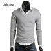 2019 New Fashion Sweater Men Long Sleeve Pullovers Outwear Man V-Neck Sweaters Tops Loose Solid Fit Knitting Clothing Casual