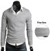 2019 New Fashion Sweater Men Long Sleeve Pullovers Outwear Man V-Neck Sweaters Tops Loose Solid Fit Knitting Clothing Casual