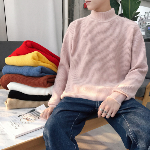 2019 Winter Men's In Warm Cashmere Woolen Pullover Casual Sweater Brand Turtleneck Fashion Trend Knitting Multicolor Coats M-2XL