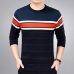 2019 brand social cotton thin men's pullover sweaters casual crocheted striped knitted sweater men masculino jersey clothes 5066