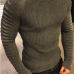 2019 new Men's Slim Casual Sweater Personality fashion Woven stitching pullover Thick sweater male Brand clothes