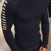 2019 new Men's Slim Casual Sweater Personality fashion Woven stitching pullover Thick sweater male Brand clothes