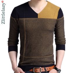 2019 new designer pullover patchwork men sweater dress jersey knitted sweaters mens wear slim fit knitwear fashion clothing 3129