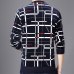 2019 new designer pullover plaid men sweater dress thick winter warm jersey knitted sweaters mens wear slim fit knitwear 53012