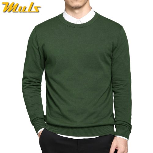 5XL mens pullover sweaters 2017 Autumn new solid cotton O neck sweater jumpers Winter male knitwear man Blue Gray Black Green