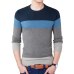 Autumn Fashion Brand Casual Sweater O-Neck Striped Slim Fit Mens Sweaters Pullovers Men Pull Homme Contrast Color Knitwear 2019