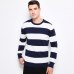 Autumn Winter Fashion Brand Clothing Men Knitted Sweater Thick Stripes Slim Fit Pullover Men 100% Cotton O-Neck Sweaters For Men