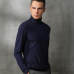 Autumn and winter new high-neck cashmere sweater men's loose large size sweater business casual solid color sweater