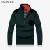 CARANFIER 3PC SNew 2019 Mens Sweaters Thick Warm Winter Zipper Pullover Cashmere Wool Sweater Men Knitwear Homme Plus Size 3XL