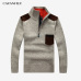 CARANFIER 3PC SNew 2019 Mens Sweaters Thick Warm Winter Zipper Pullover Cashmere Wool Sweater Men Knitwear Homme Plus Size 3XL