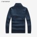 CARANFIER 3PC SNew 2019 Mens Sweaters Thick Warm Winter Zipper Pullover Cashmere Wool Sweater Men Knitwear Homme Plus Size 3XL