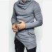 COCEDDB Men's High-necked Sweaters Irregular Design Top Male Sweater Solid Color Mens Casual Sweater Pullover Sweaters For Mens