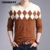 COODRONY Cashmere Wool Sweater Men 2019 Autumn Winter Slim Fit Pullovers Men Argyle Pattern V-Neck Pull Homme Christmas Sweaters