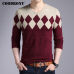 COODRONY Cashmere Wool Sweater Men 2019 Autumn Winter Slim Fit Pullovers Men Argyle Pattern V-Neck Pull Homme Christmas Sweaters