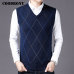 COODRONY Casual Argyle V-Neck Sleeveless Vest Men Clothes 2019 Autumn Winter New Arrival Knitted Cashmere Wool Sweater Vest 8174