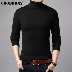 COODRONY Mens Sweaters Cashmere Cotton Sweater Men Soft Knitwear Pull Homme Winter Thick Warm Turtleneck Wool Pullover Men 91011