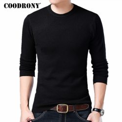 COODRONY Sweater Men Autumn Winter Warm Mens Knitted Wool Sweaters Solid Color Casual O-Neck Pull Homme Cotton Pullover Men 7209