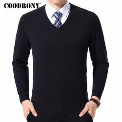 COODRONY Sweater Men Clothes 2019 Autumn Winter Cashmere Wool Pullover Sweaters Plus Size Business Casual V-Neck Pull Homme 8128