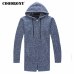 COODRONY Sweater Men Clothes 2019 Winter Thick Warm Long Cardigan Men With Hood Sweater Coat With Cotton Liner Zipper Coats H004