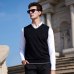 Classic Sleeveless Chalecos Hombre Invierno V-neck Casual Silm Fit Sweater Vest Patchwork Pullover Men Knitted Vests Sweatercoat