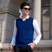 Classic Sleeveless Chalecos Hombre Invierno V-neck Casual Silm Fit Sweater Vest Patchwork Pullover Men Knitted Vests Sweatercoat