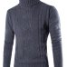 Covrlge 2019 Male Sweater Pullover Slim Warm Solid High Lapel Jacquard Hedging British Men's Clothing Mens Turtleneck MZM030