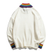 DARK ICON Rainbow Collar Pullover Men's Sweater 2019 Winter Loose Style Sweater for Men High Street Sweaters Black White