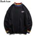 DARK ICON Rainbow Collar Pullover Men's Sweater 2019 Winter Loose Style Sweater for Men High Street Sweaters Black White