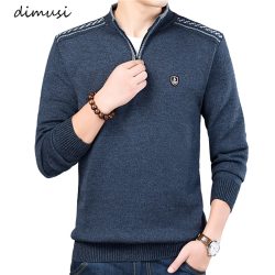 DIMUSI Autumn Winter Men'S Sweater Men'S Turtleneck Solid Color Casual Sweater Men's Slim Fit Brand Knitted Pullovers,TA303