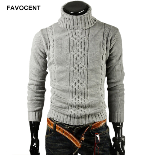 FAVOCENT Male Sweater Pullover Men 2018 Male Brand Casual Slim Sweaters Men Solid High Lapel Jacquard Hedging Men'S Sweater XXL