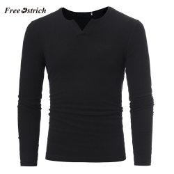 Free Ostrich Men's Slim Sweaters Casual V-neck Sweaters For  Autumn Winter Men's Athleisure Tops Fashion Blouse Hot Sales