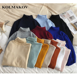 KOLMAKOV New 2019 Men's Sweaters Spring Mens Sweater Turtleneck Knitted Pullovers Homme XXL Hot Sale Soft Thin Wool Men Sweater