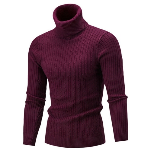 LAAMEI 2018 New Autumn Winter Men'S Sweater Men's Turtleneck Solid Color Casual Sweater Men's Slim  Brand Knitted Pullovers