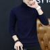 LEFT ROM 2019 Men Turtleneck Sweater Autumn Winter Solid Color Casual Sweater Men's Slim Fit Knitted Pullovers Bottoming Jumper