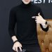 LEFT ROM 2019 Men Turtleneck Sweater Autumn Winter Solid Color Casual Sweater Men's Slim Fit Knitted Pullovers Bottoming Jumper