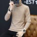 LEFT ROM 2019 Men Turtleneck Sweater Autumn Winter Solid Color Casual Sweater Men's Slim Fit Knitted Pullovers Bottoming Jumper