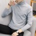 LEFT ROM 2019 Men Turtleneck Sweater Autumn Winter Solid Color Casual Sweater Men's Slim Fit Knitted Pullovers Bottoming Jumper