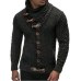 Laamei Mens 2019  buckle Sweater Cardigan Autumn winter Fashion Warm Thick Hedging Turtleneck Knitting Jumper Sweaters