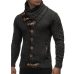 Laamei Mens 2019  buckle Sweater Cardigan Autumn winter Fashion Warm Thick Hedging Turtleneck Knitting Jumper Sweaters